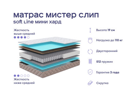 Кровать Димакс Лероса + матрас Мистер Слип Soft Line Мини Хард 1472
