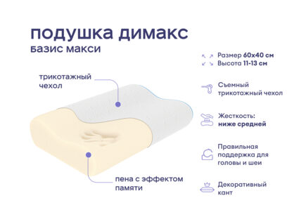 Одеяло Димакс Файбер всесезонное + 2 подушки Димакс Базис Макси 1473
